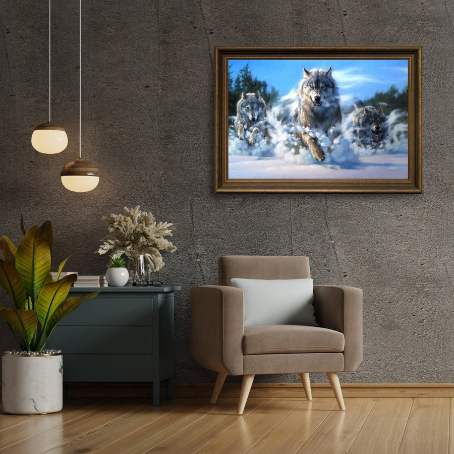 Diamond Painting Wölfe rennen im Schnee – SEOS Shop ®