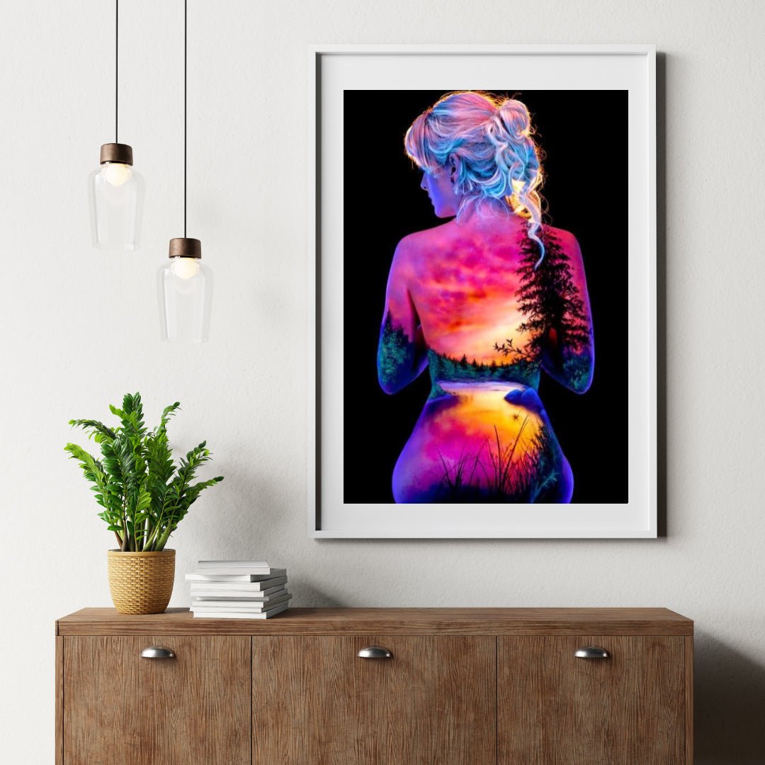 Diamantmalerei Sonne und Mond mit Sternen Mädchen - SEOS Shop ®