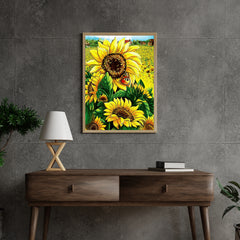 Diamantmalerei Sonnenblumen mit Schmetterling - SEOS Shop ®