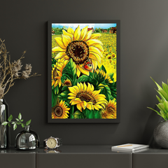 Diamantmalerei Sonnenblumen mit Schmetterling - SEOS Shop ®