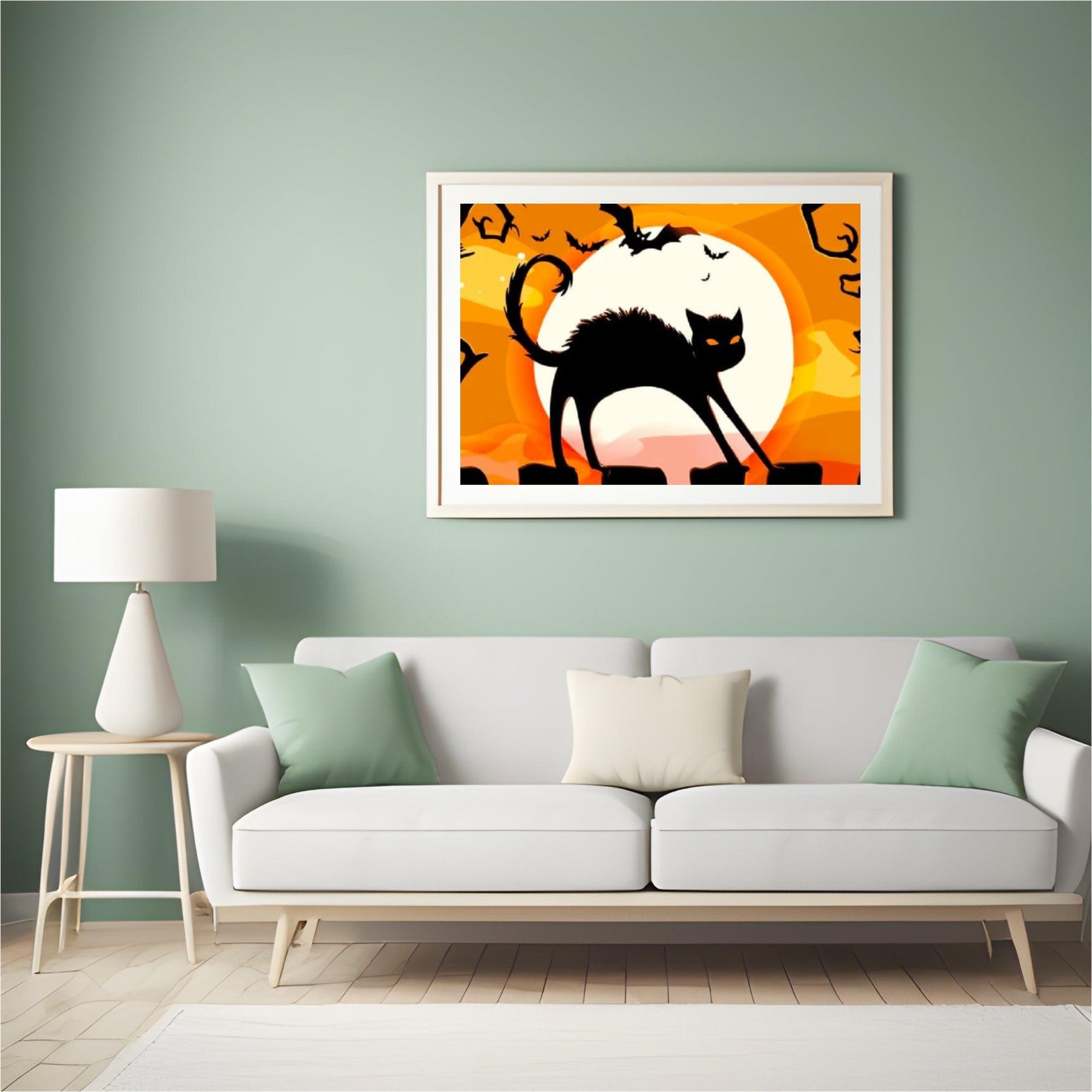 Diamantmalerei Schwarze Katze in der Nacht - SEOS Shop ®