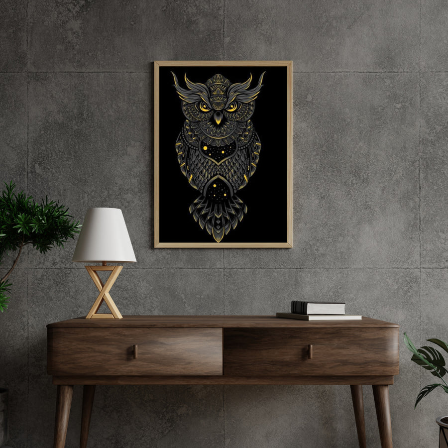 Diamantmalerei Schwarze und gelbe Eule - SEOS Shop ®