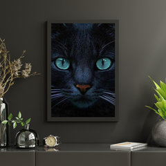 Diamantmalerei Schwarze Katze und blaue Augen - SEOS Shop ®