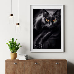 Diamantmalerei Schwarze Katze und gelbe Augen - SEOS Shop ®