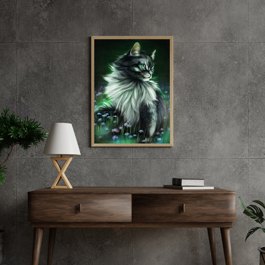 Diamantmalerei Schwarze Katze leuchtend - SEOS Shop ®