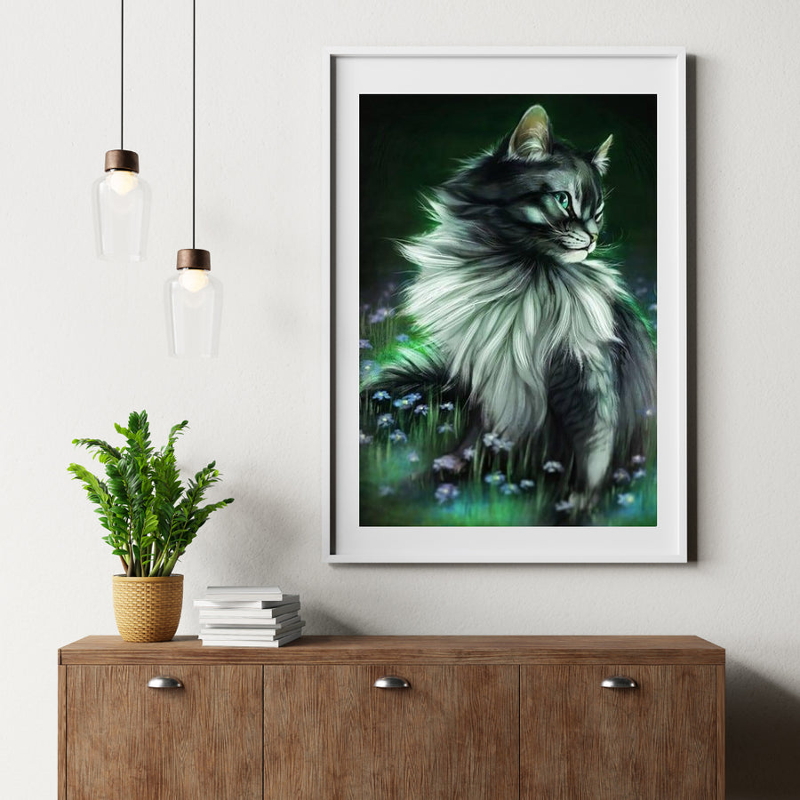 Diamantmalerei Schwarze Katze leuchtend - SEOS Shop ®