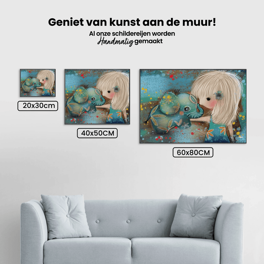 Diamond Painting Elefant mit Mädchen - SEOS Shop®