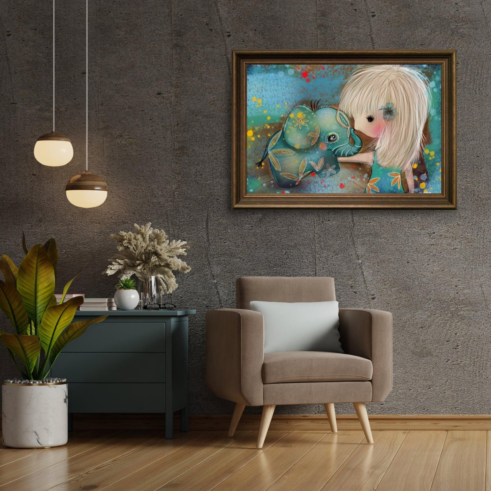 Diamantmalerei Elefant mit Mädchen - SEOS Shop®