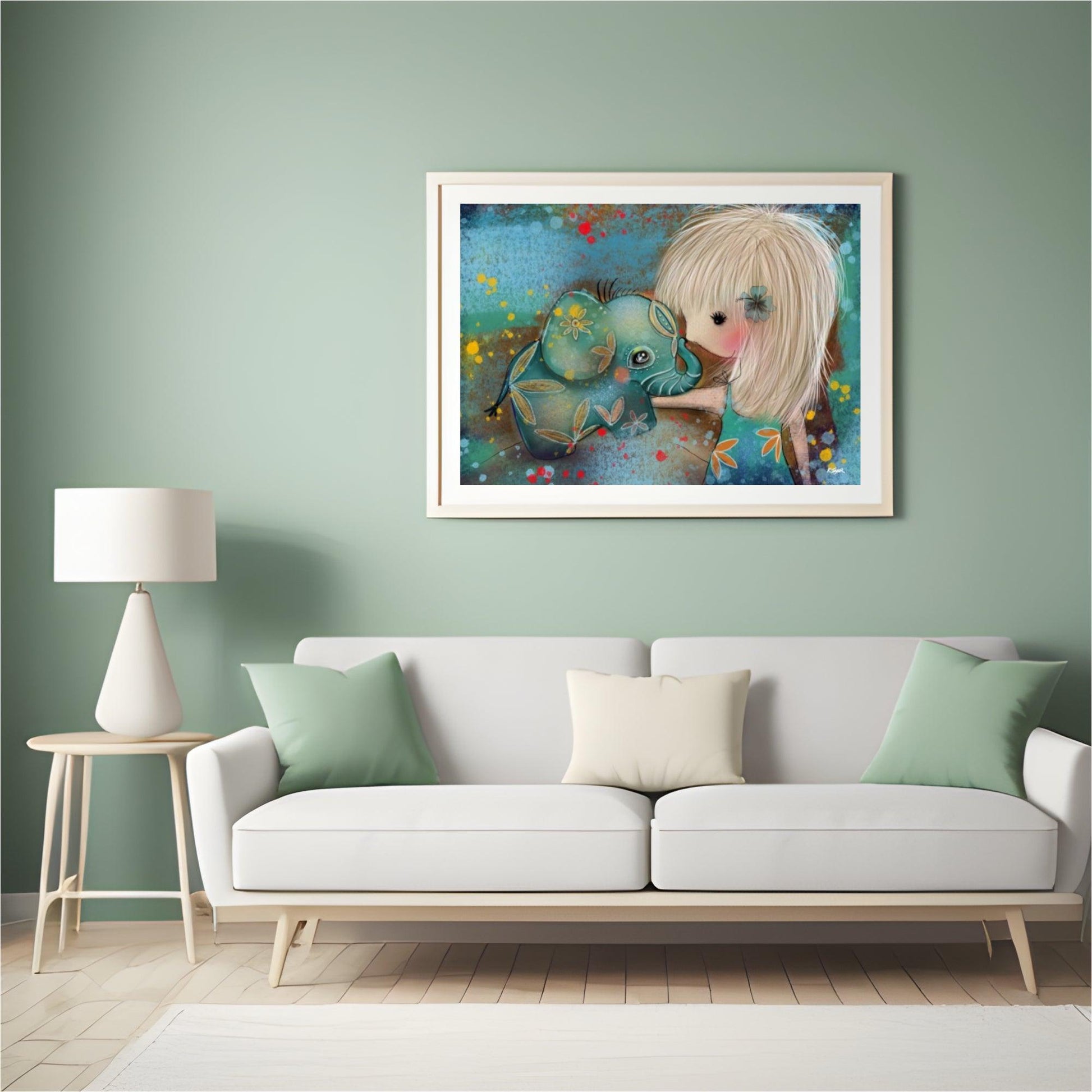 Diamantmalerei Elefant mit Mädchen - SEOS Shop®