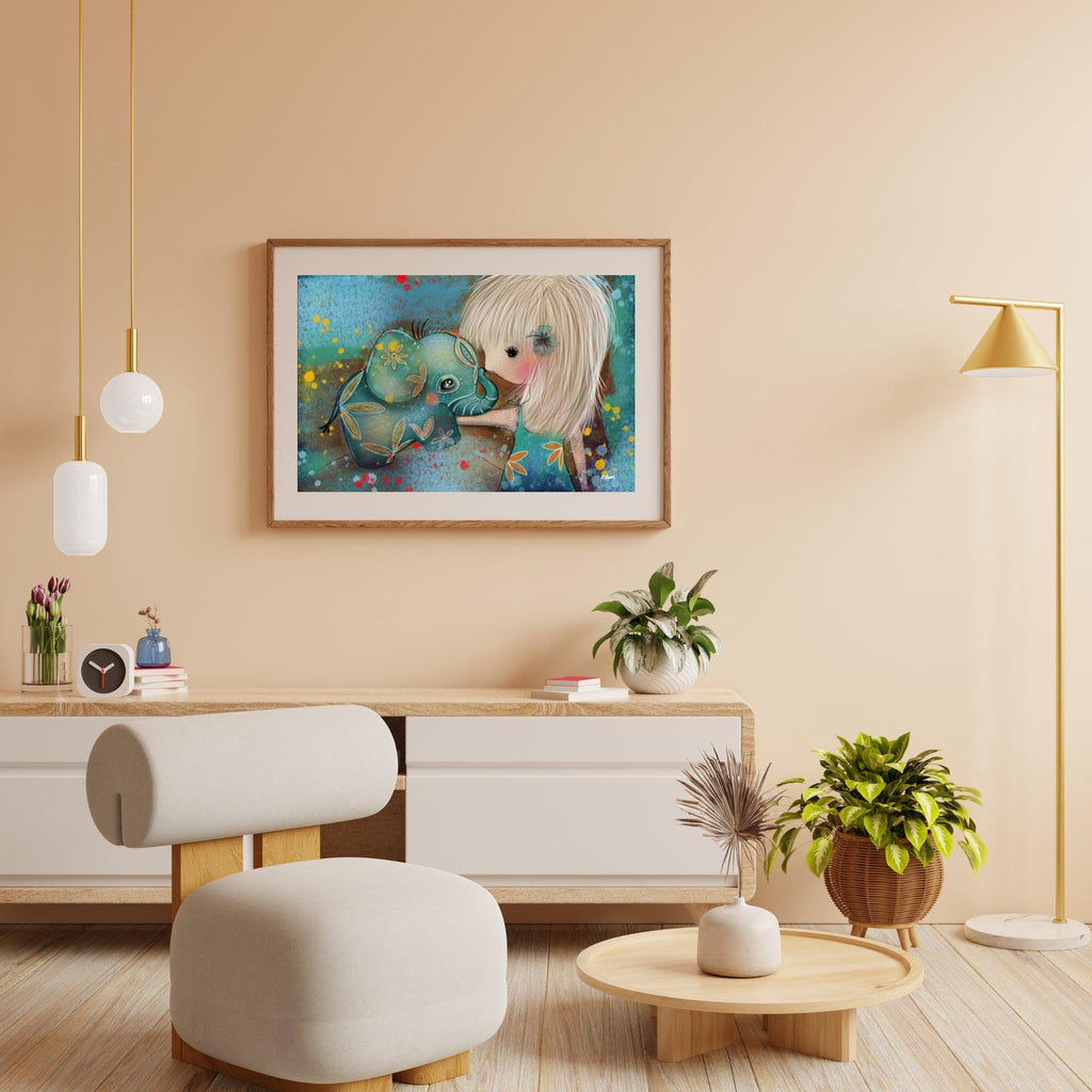 Diamantmalerei Elefant mit Mädchen - SEOS Shop®