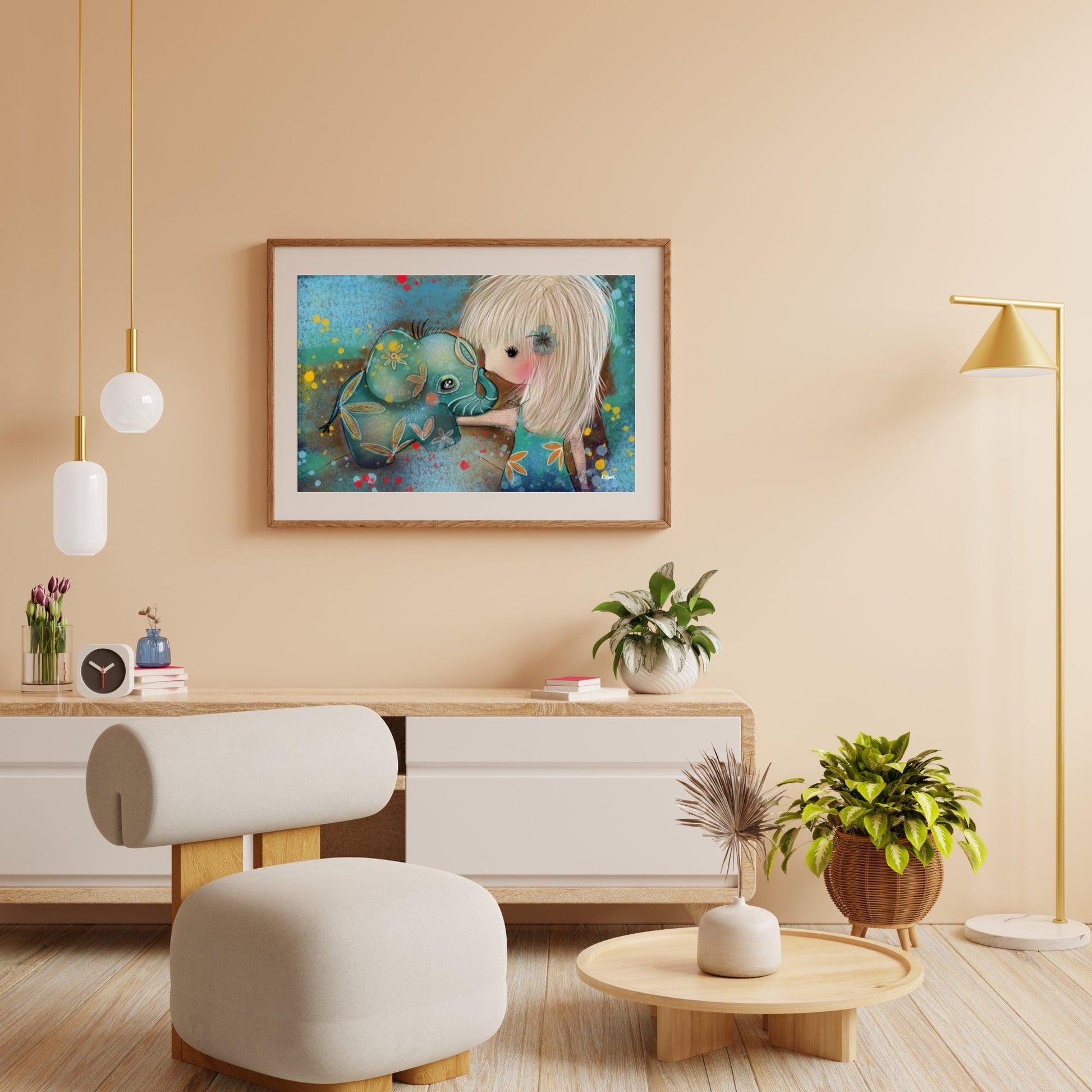 Diamantmalerei Elefant mit Mädchen - SEOS Shop®