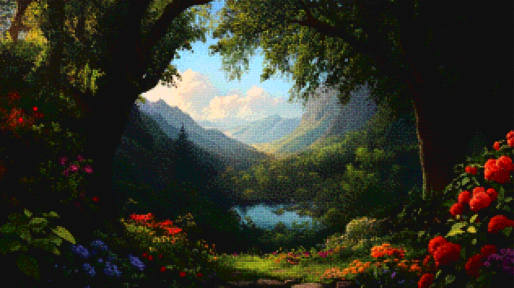 Diamantmalerei - Verzauberter Blumenwald