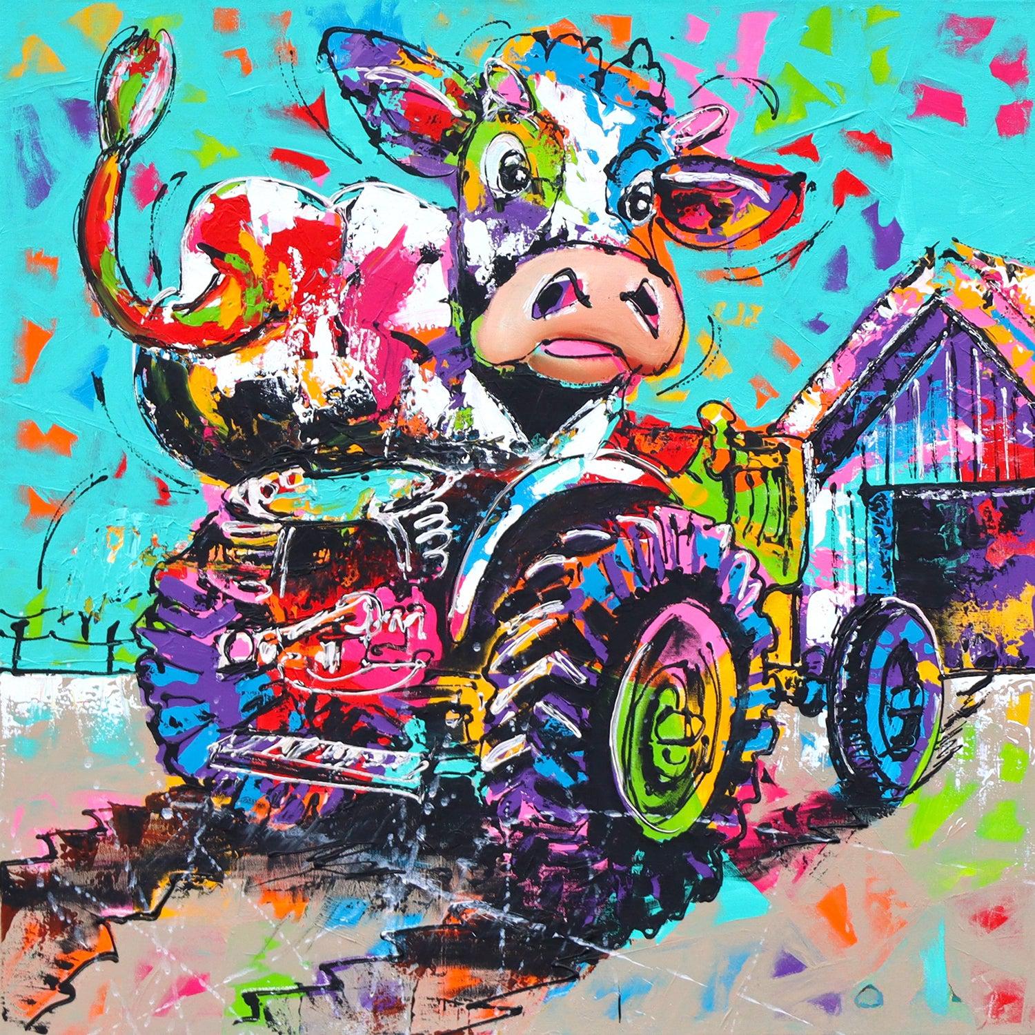 Diamond Painting Koe Op Trekker – volledig ontwerp