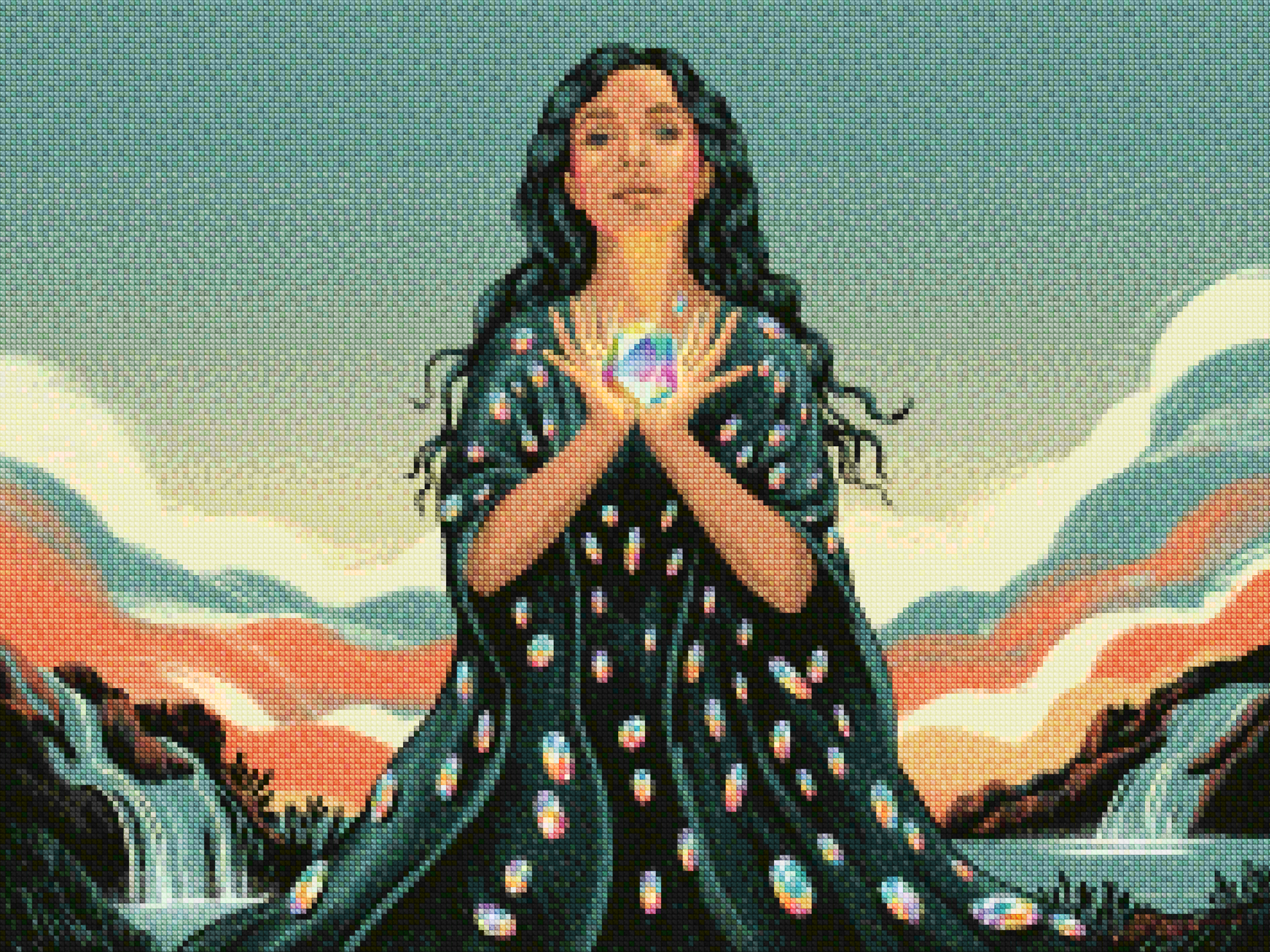 Diamantmalerei - Herz in ihren Händen