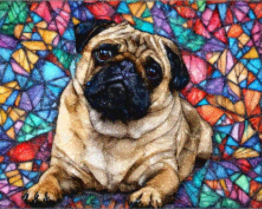Diamantmalerei - Buntglas-Mops - SEOS Shop ®