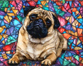 Diamantmalerei - Buntglas-Mops - SEOS Shop ®