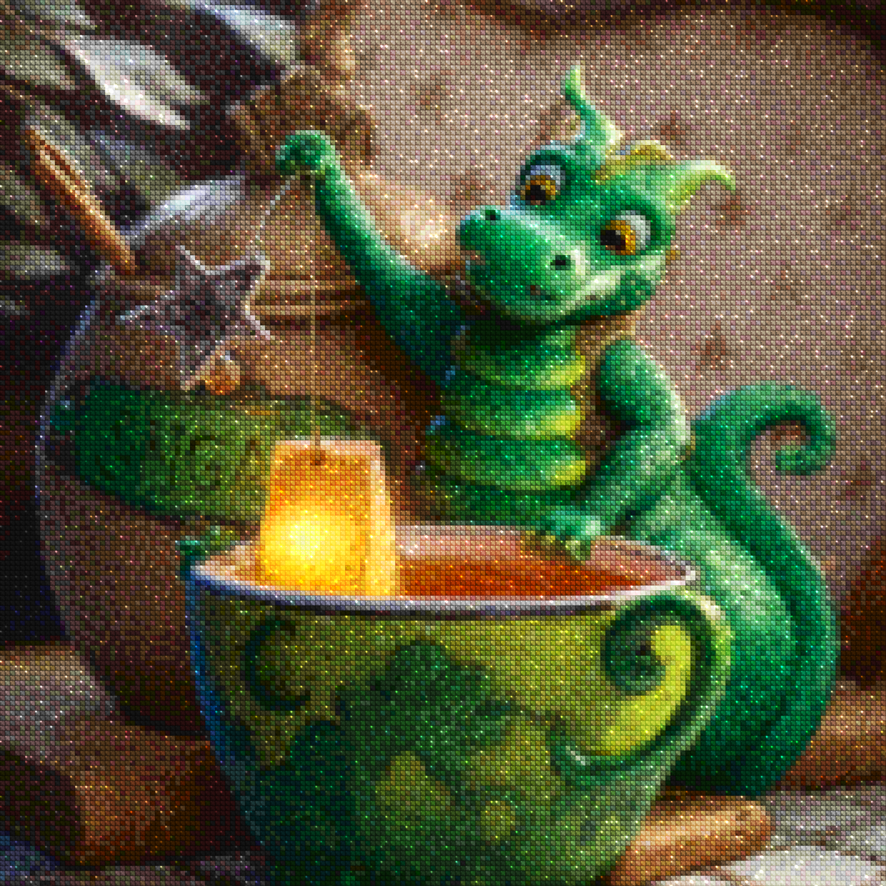 Diamantmalerei - Drachen-Teezeit - SEOS Shop ®