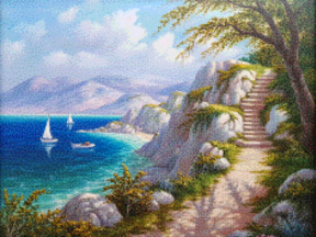 Diamantmalerei - Inselpfad