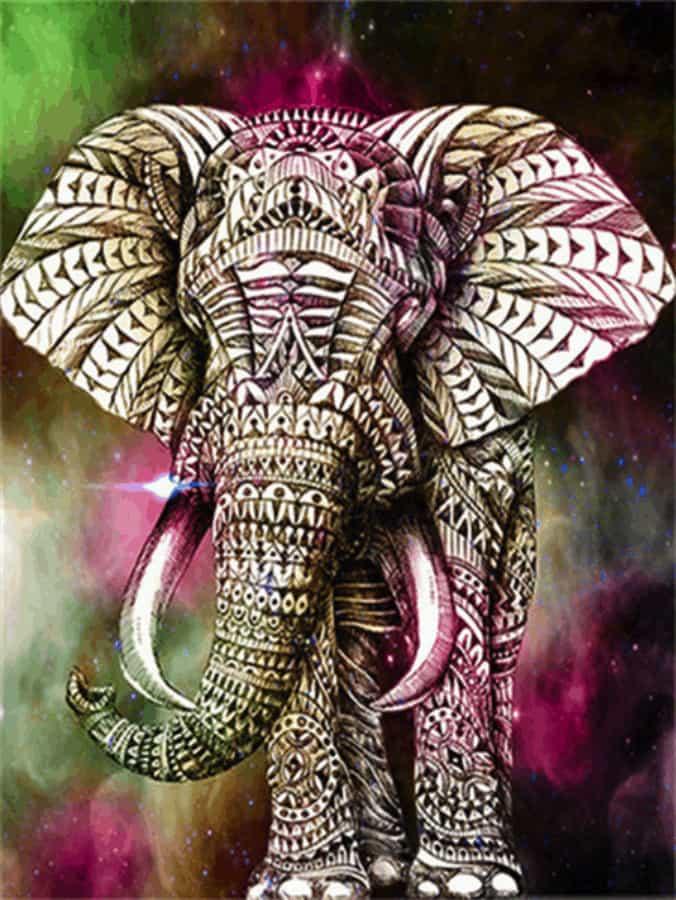 Diamond Painting Elefant Grün Pink - SEOS Shop ®
