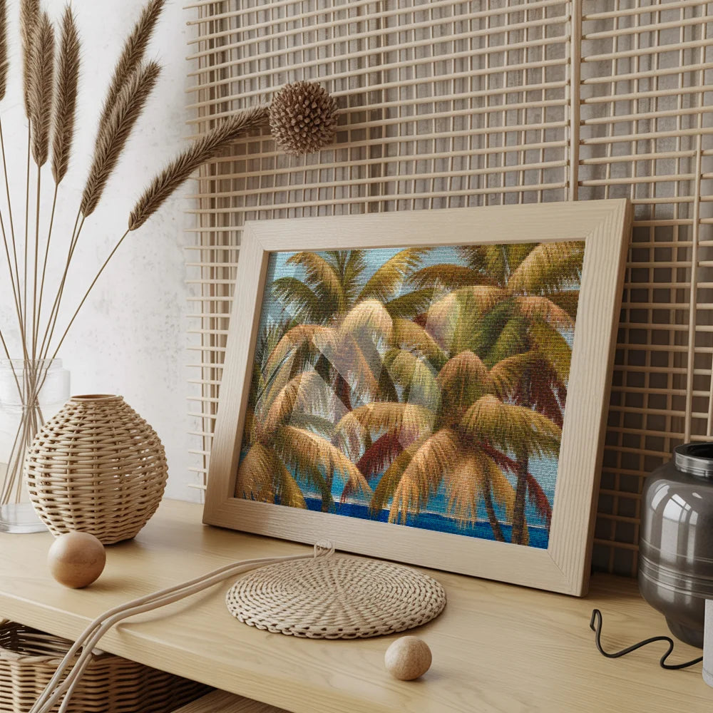 Diamantmalerei - Goldene Palmen