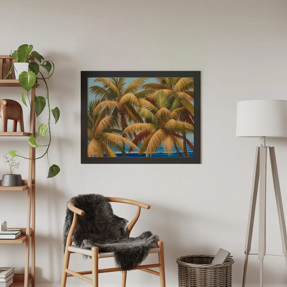 Diamantmalerei - Goldene Palmen