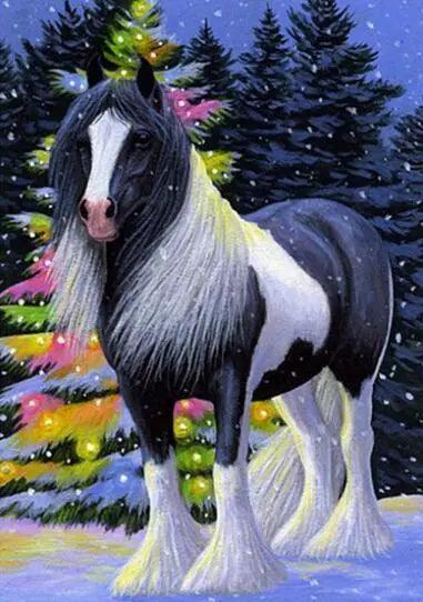 Diamantmalerei Pferd im Schnee - SEOS Shop ® 