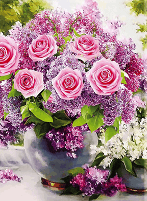 Diamantmalerei Rosa Rosen in Vase - SEOS Shop ®