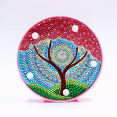 Diamond Painting Rond Lampje Mandala Rode Boom – productweergave