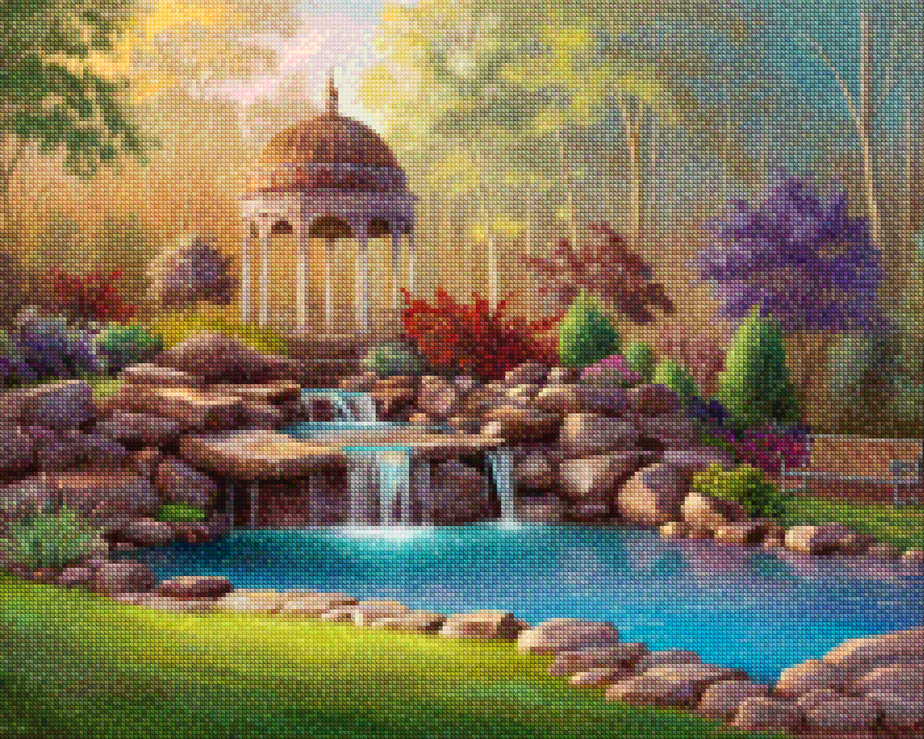 Diamantmalerei – Ruhiger Gartenpavillon