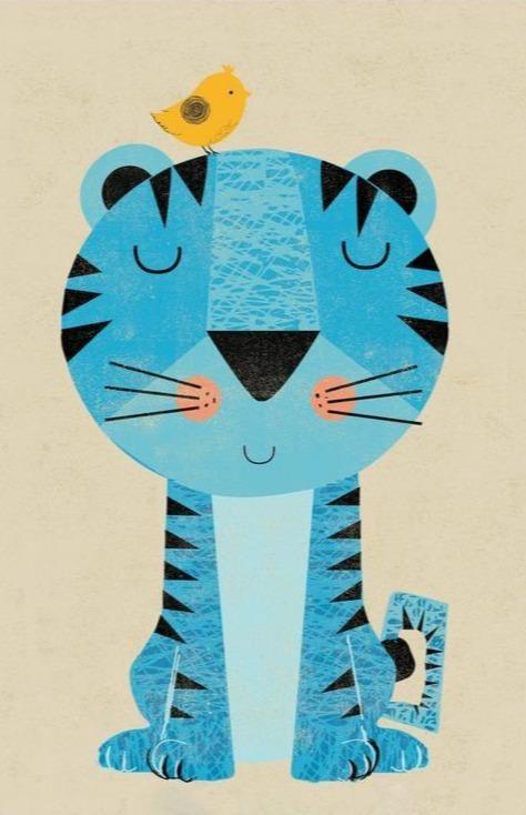 Diamantmalerei Tiger mit Vogel auf dem Kopf - SEOS Shop ®