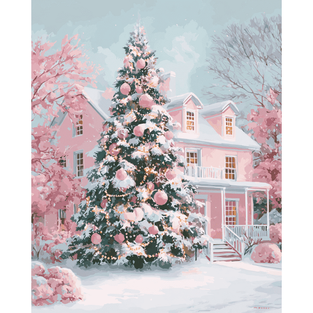 diamond painting - de roze kerst – afbeelding 1