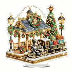 diamond painting ornament - kersttrein – afbeelding 1