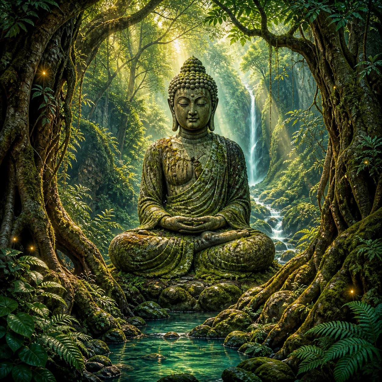 Diamond Painting Boeddha in de Woudvallei – volledig Boeddha-ontwerp