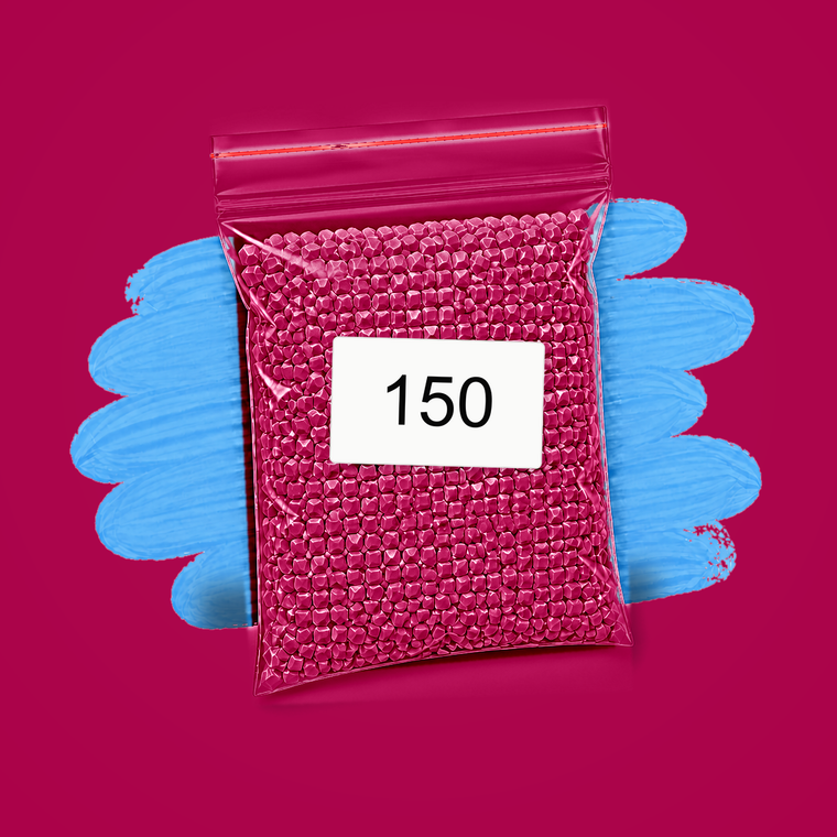 Zakje diamond-paintingsteentjes met kleurcode DMC 150