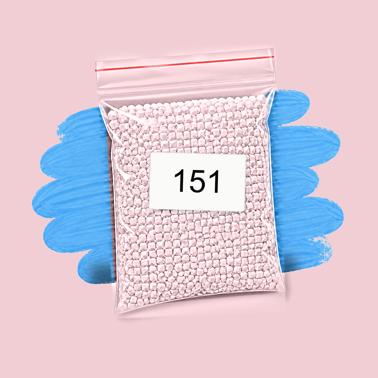 Zakje diamond-paintingsteentjes met kleurcode DMC 151