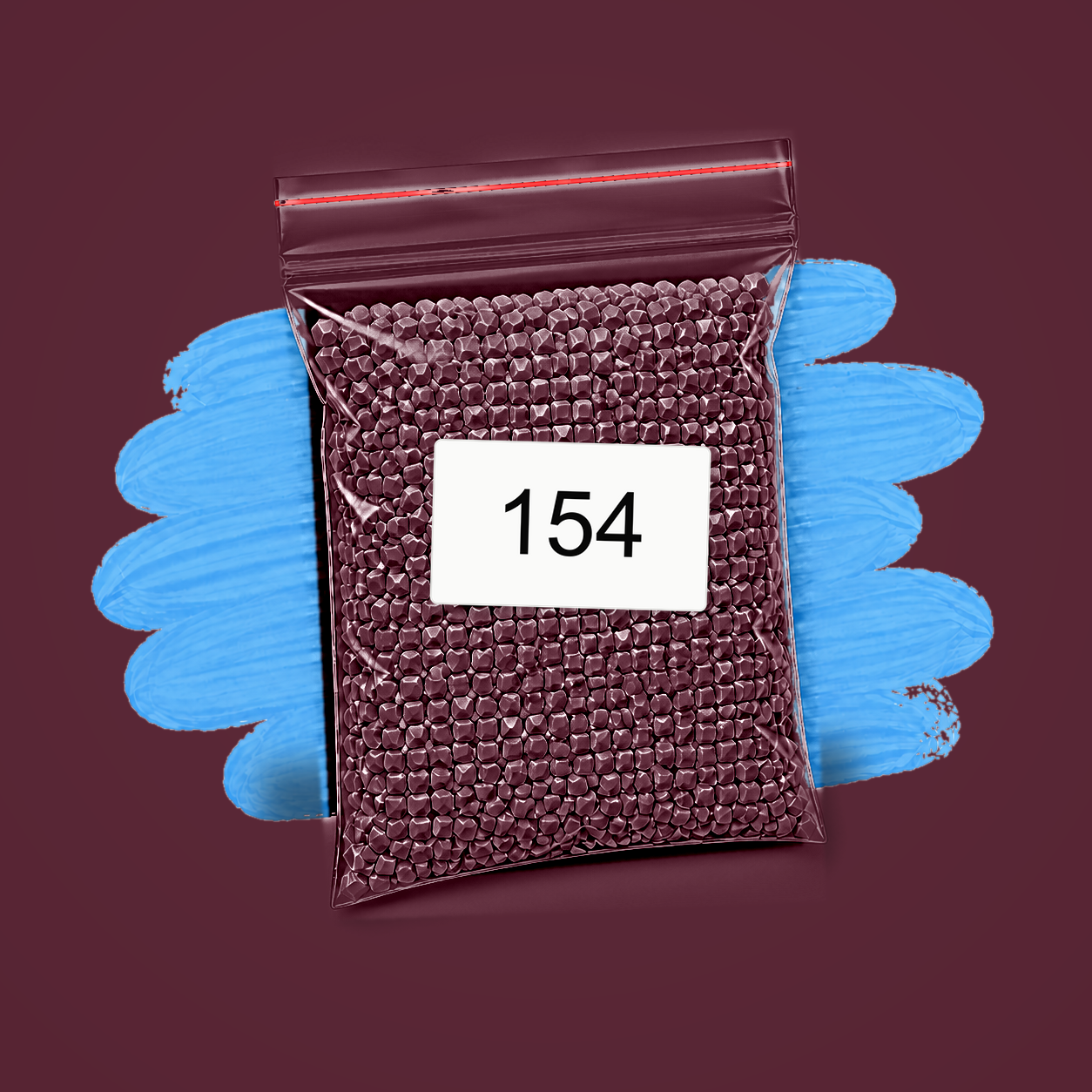 Zakje diamond-paintingsteentjes met kleurcode DMC 154