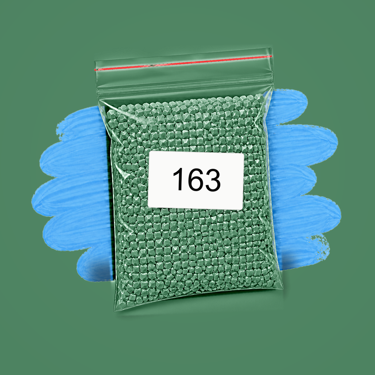 Zakje diamond-paintingsteentjes met kleurcode DMC 163