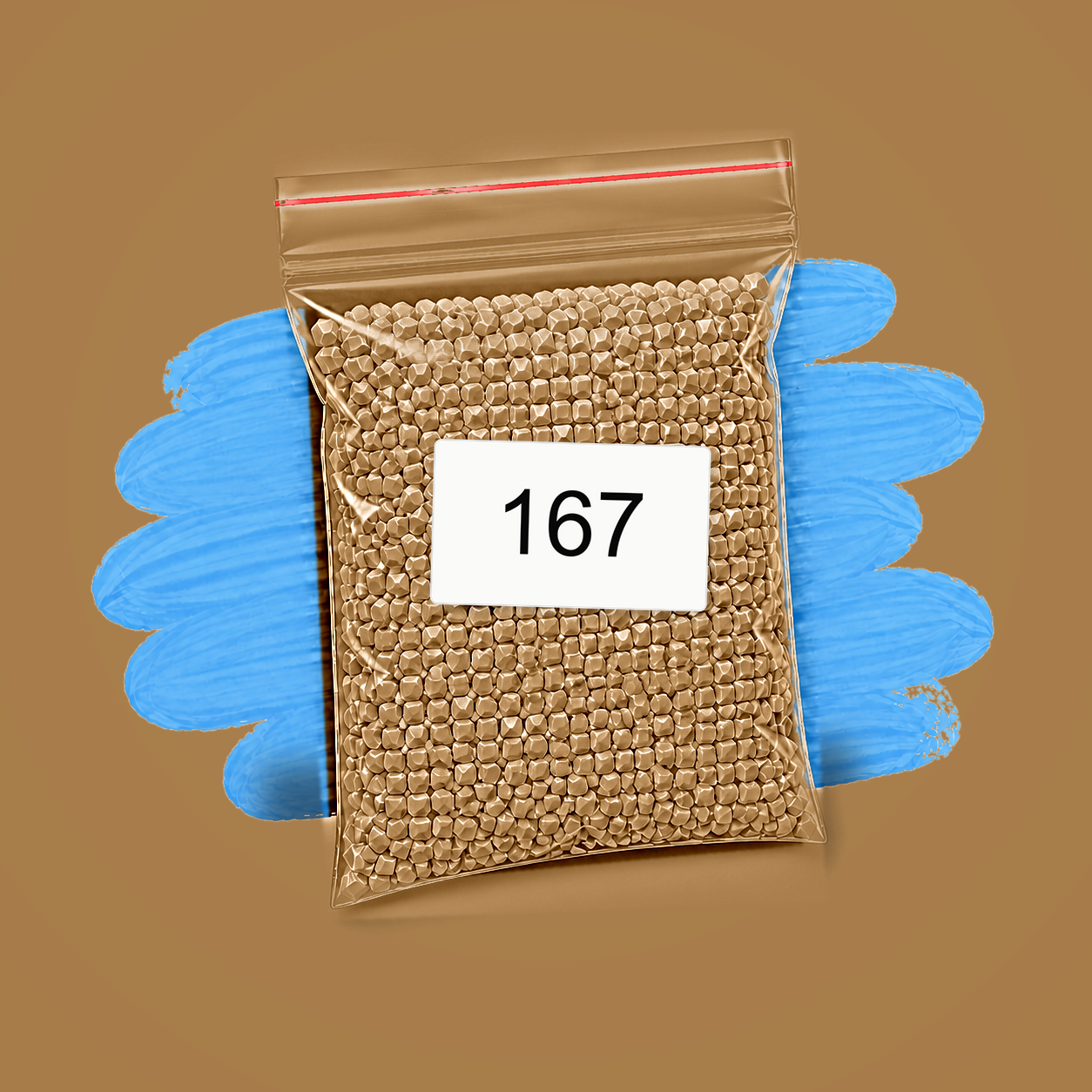 Zakje diamond-paintingsteentjes met kleurcode DMC 167