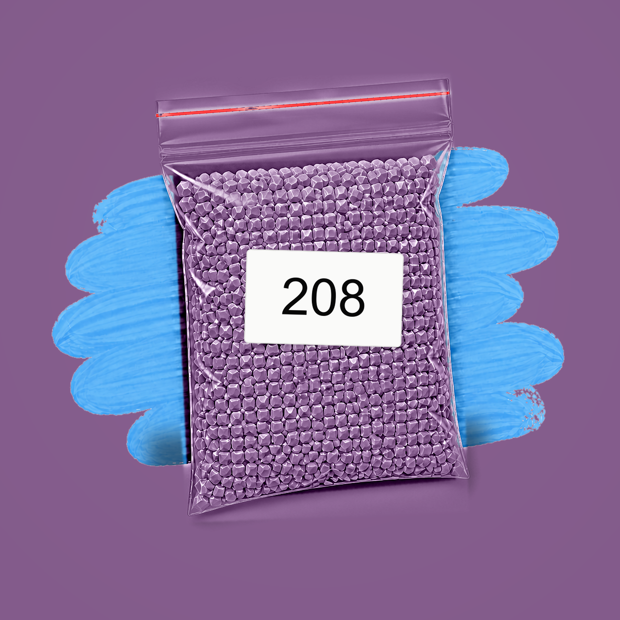 Zakje diamond-paintingsteentjes met kleurcode DMC 208