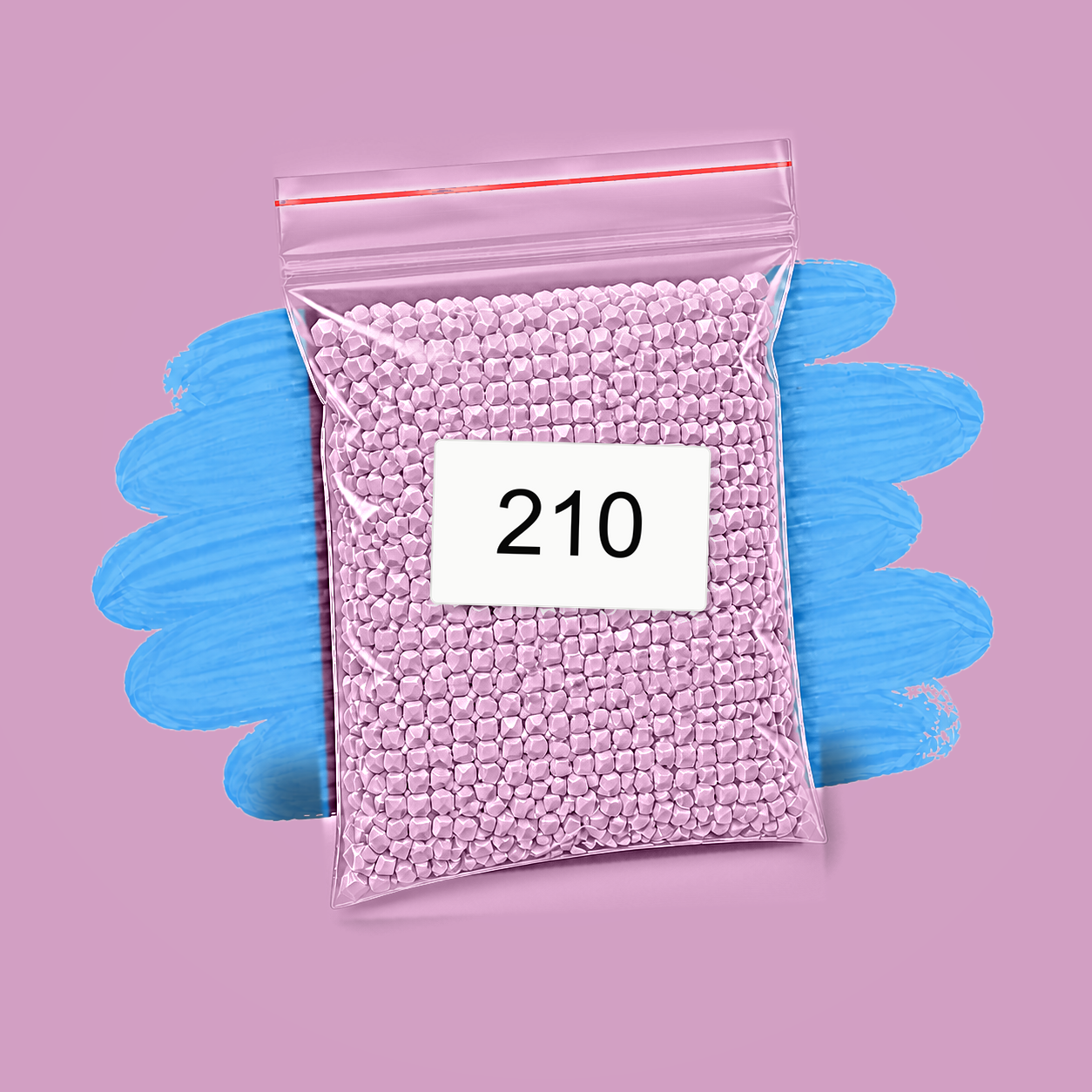 Zakje diamond-paintingsteentjes met kleurcode DMC 210