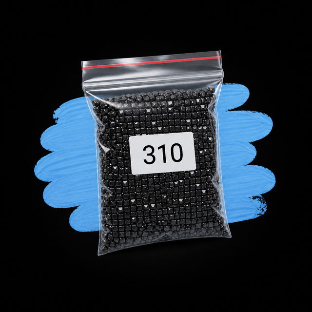 Zakje diamond-paintingsteentjes met kleurcode DMC 310