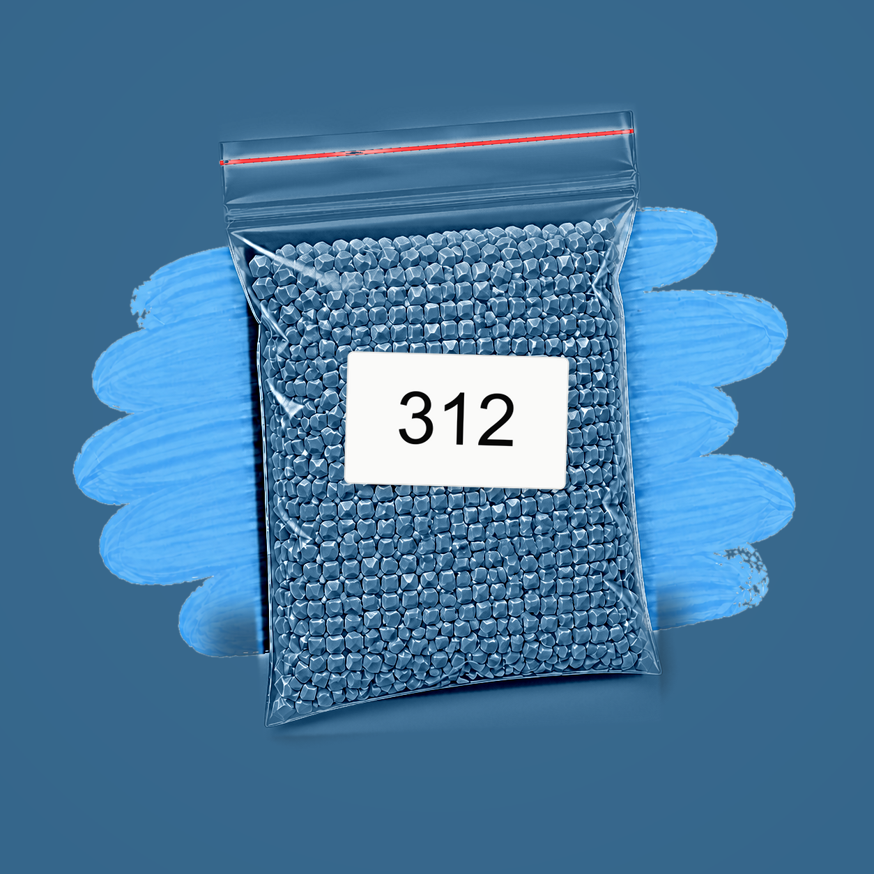 Zakje diamond-paintingsteentjes met kleurcode DMC 312