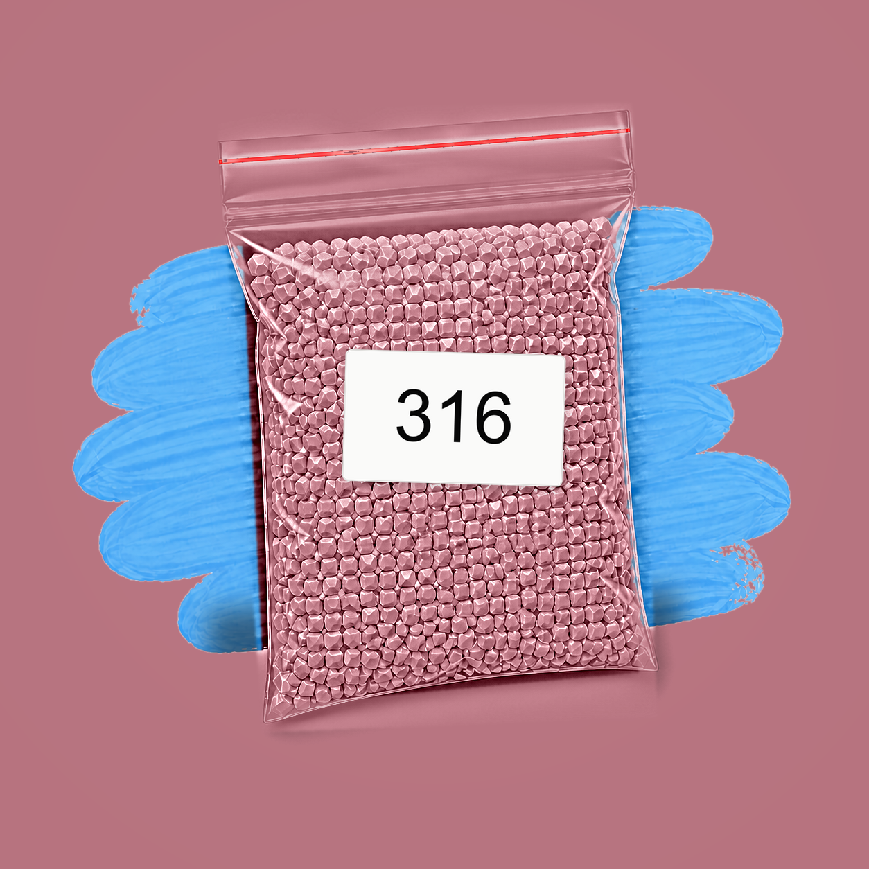 Zakje diamond-paintingsteentjes met kleurcode DMC 316
