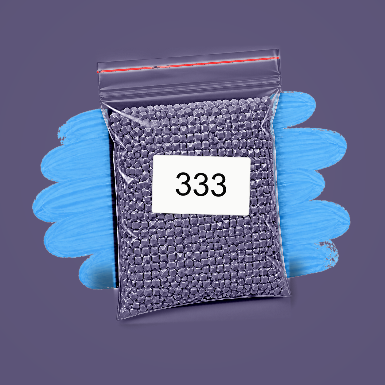Zakje diamond-paintingsteentjes met kleurcode DMC 333