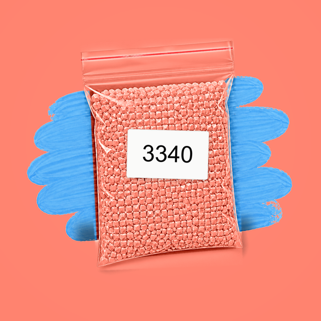 Zakje diamond-paintingsteentjes met kleurcode DMC 3340