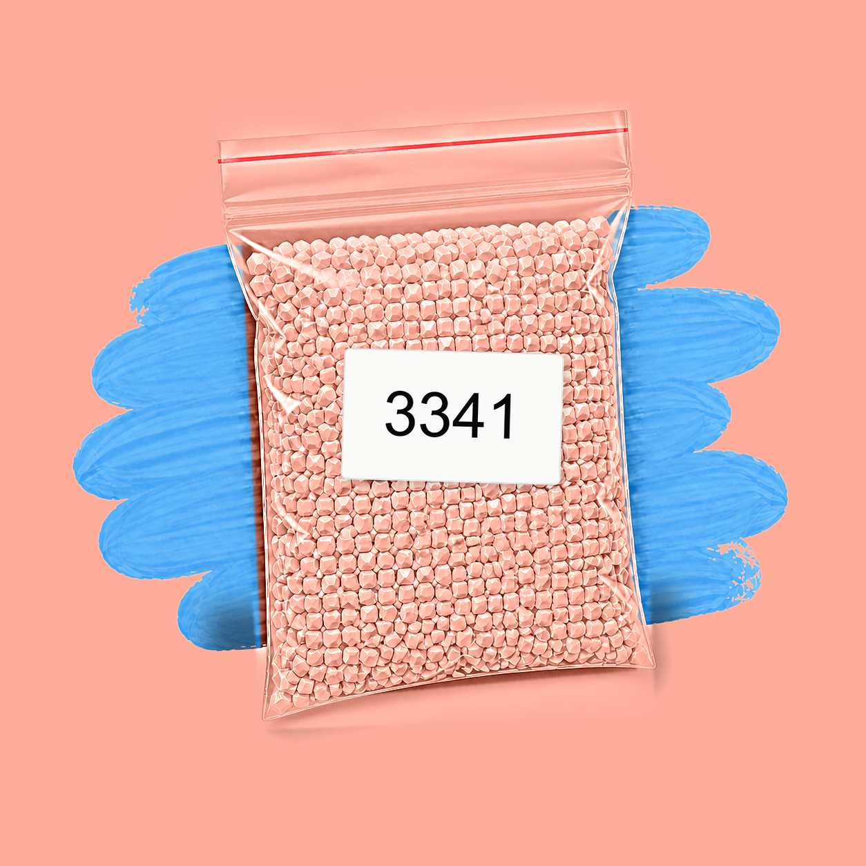Zakje diamond-paintingsteentjes met kleurcode DMC 3341