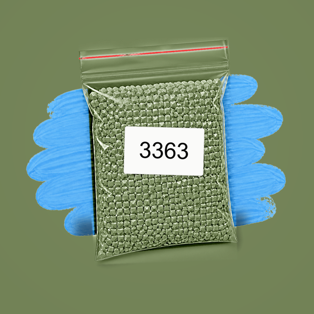 Zakje diamond-paintingsteentjes met kleurcode DMC 3363