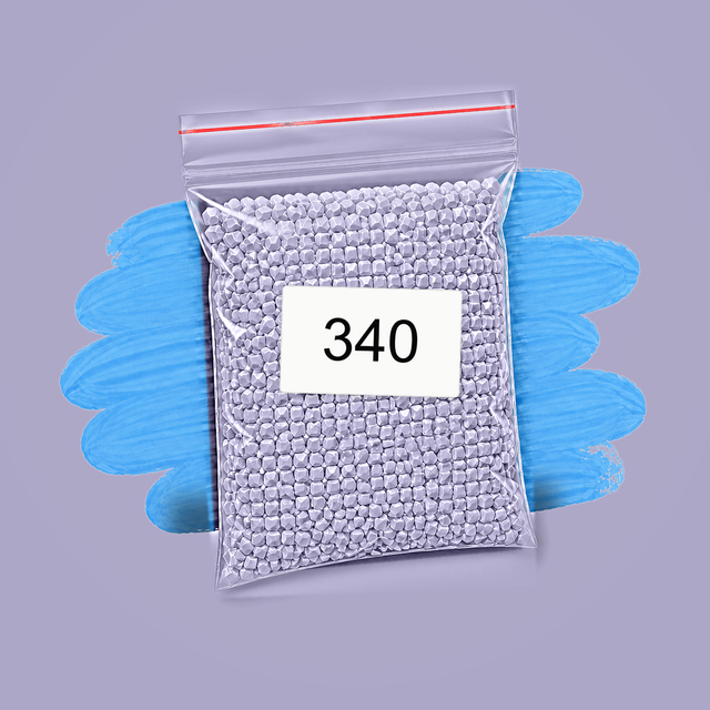 Zakje diamond-paintingsteentjes met kleurcode DMC 340
