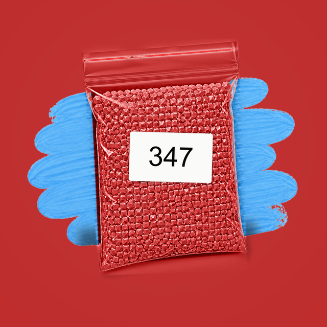 Zakje diamond-paintingsteentjes met kleurcode DMC 347