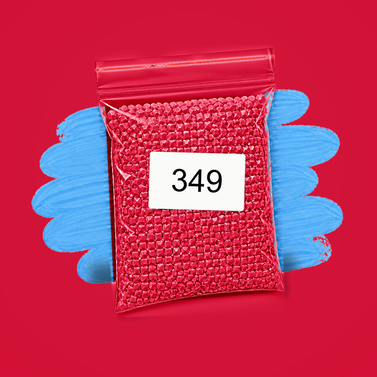 Zakje diamond-paintingsteentjes met kleurcode DMC 349